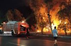 آتش‌سوزی گسترده در بابل/ آتش بعد از ۱۰ ساعت هنوز شعله می‌کشد