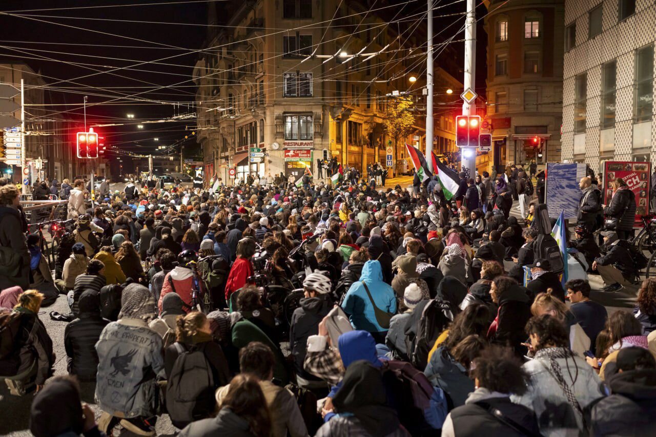 سرکوب شدید تظاهرات همبستگی با غزه در سوئیس+ فیلم