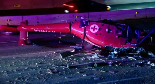 سقوط یک بالگرد اورژانس در کالیفرنیا